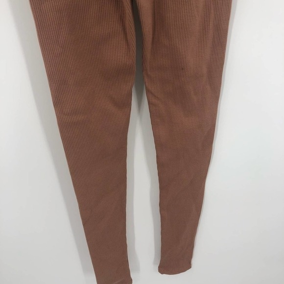 NAKED WARDROBE Snatched Rib Leggings In Coco Tan Brown Size Small NEW - Picture 7 of 12